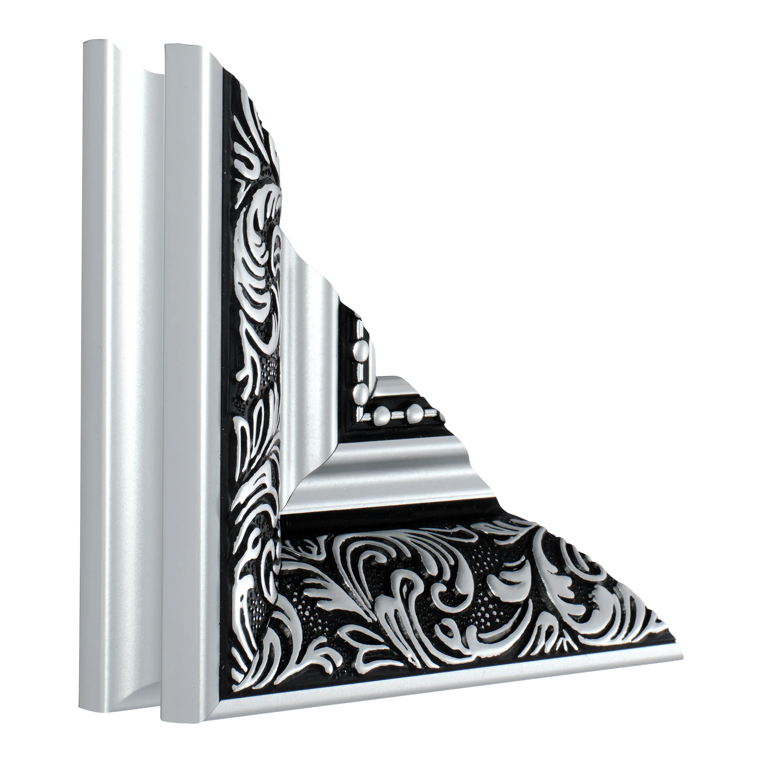 Vertical view of baroque ii silver picture frame sample