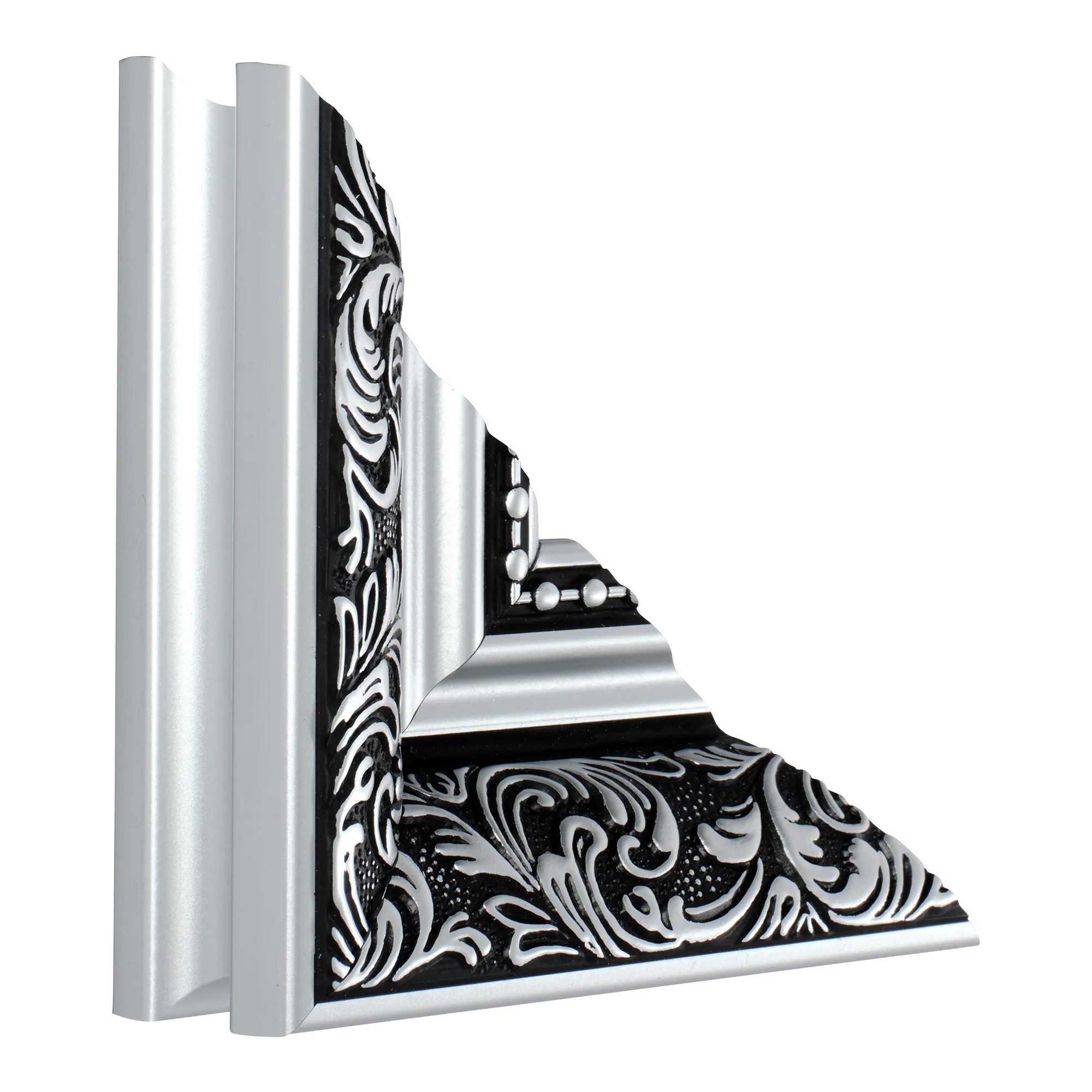 Vertical view of baroque ii silver picture frame sample