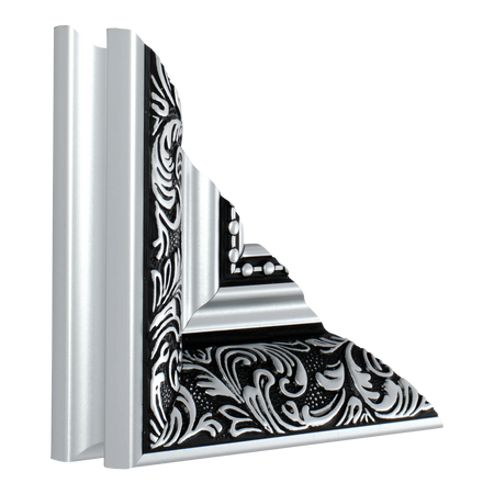 Vertical view of baroque ii silver picture frame sample