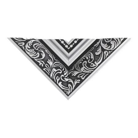 Top view of Baroque II picture frame in silver