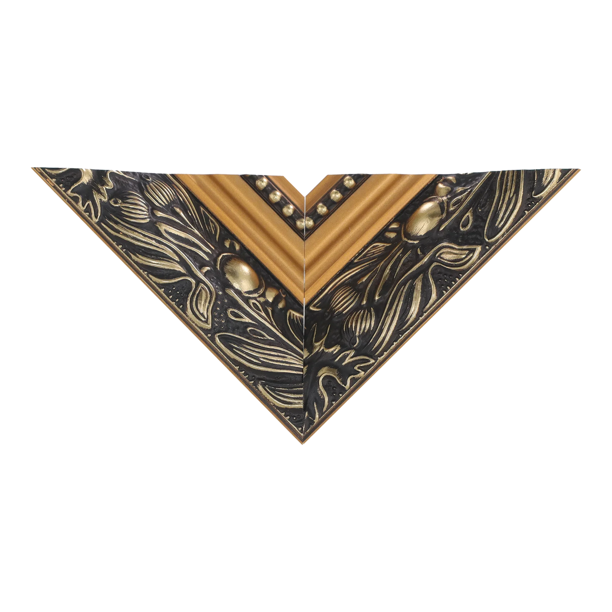 Top view of Baroque III picture frame in gold