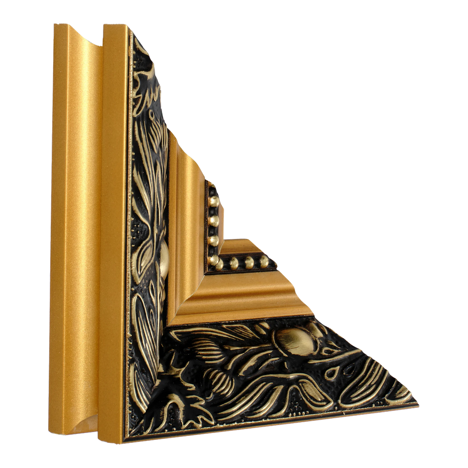 Vertical view of baroque iii gold picture frame