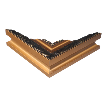 Corner view of Baroque III in gold picture frame