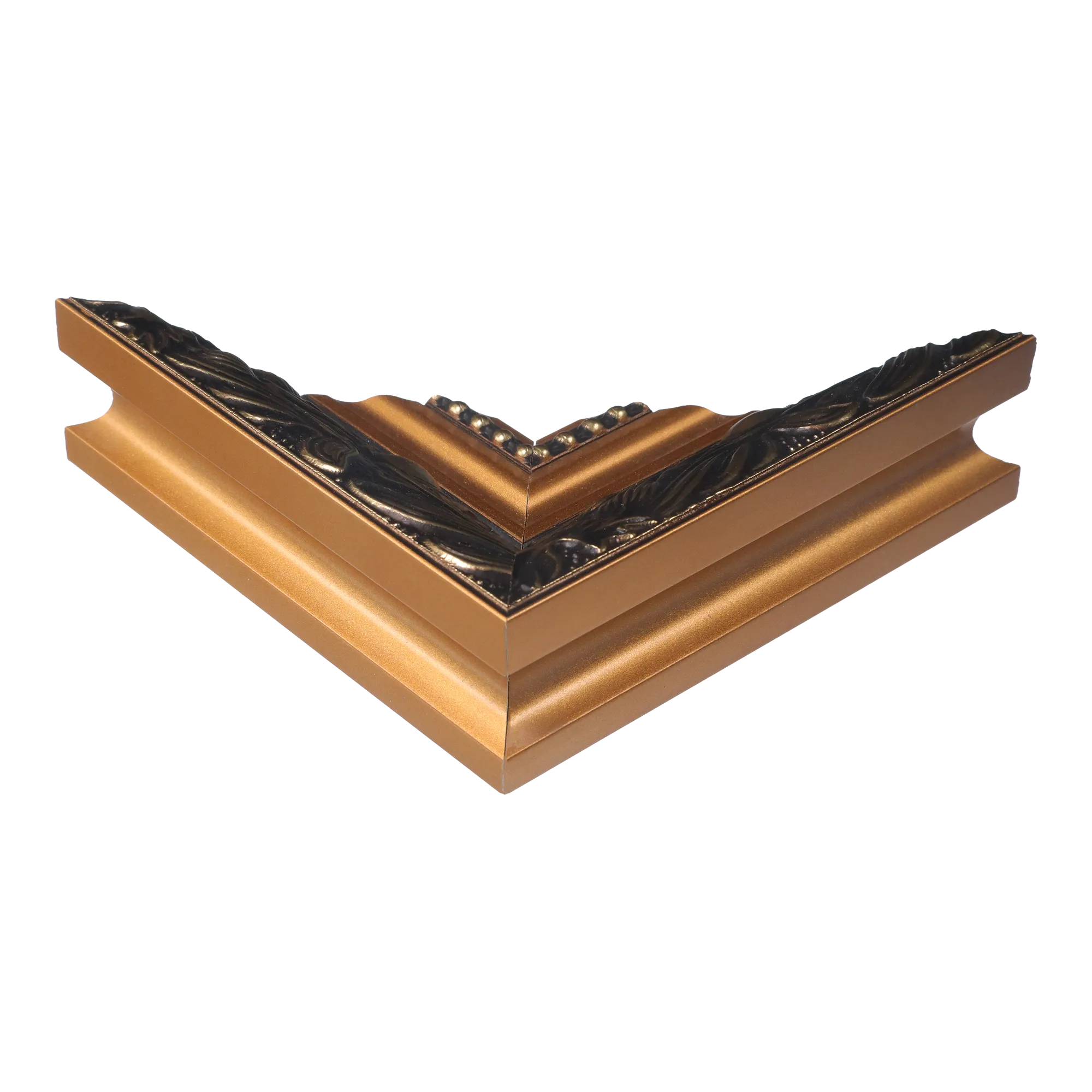 Corner view of Baroque III in gold picture frame