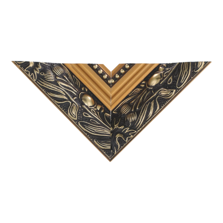 Top view of Baroque III picture frame in gold