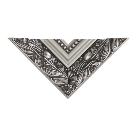 Top view of Baroque III picture frame in silver