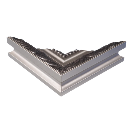 Corner view of Baroque III in silver picture frame