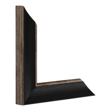 Vertical view of beach house i black picture frame sample