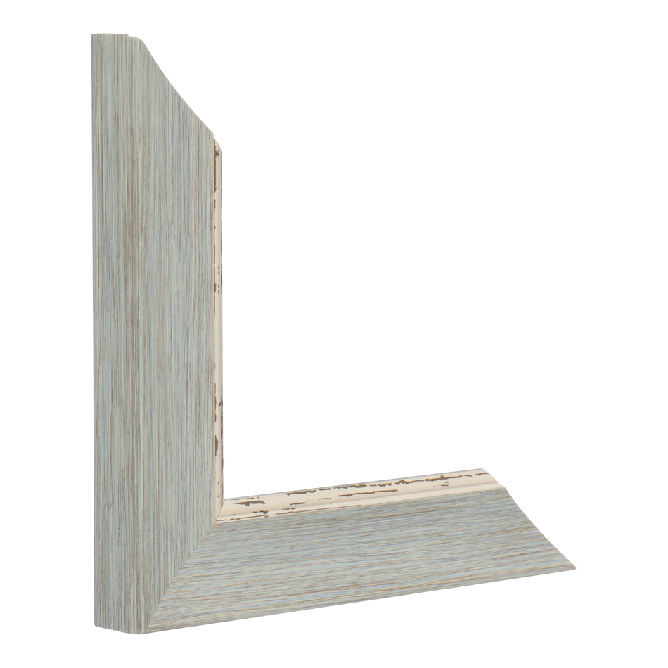 Vertical view of beach house i blue picture frame