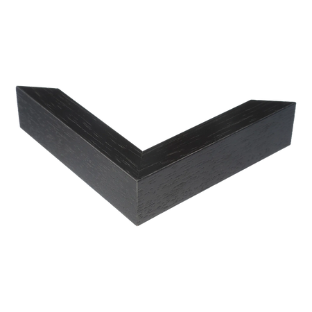 Corner view of Box in black grain picture frame