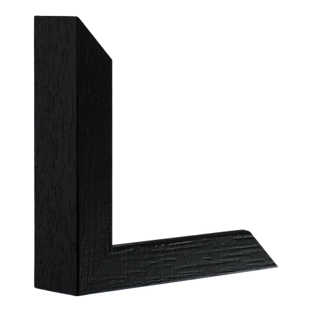 Vertical view of box black grain picture frame