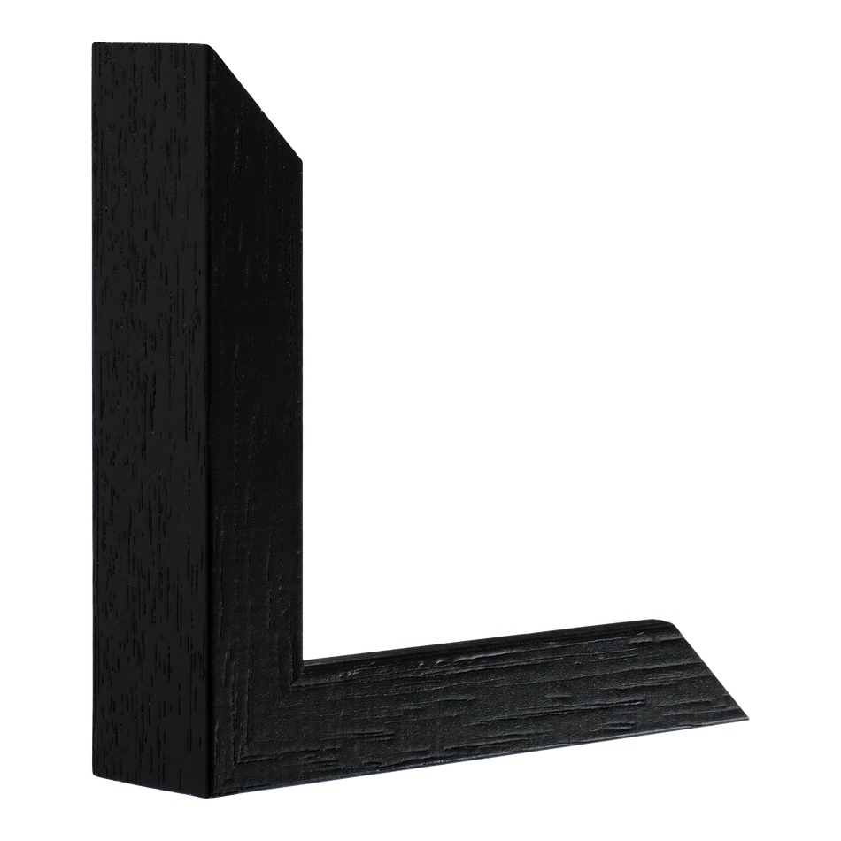 Vertical view of box black grain picture frame