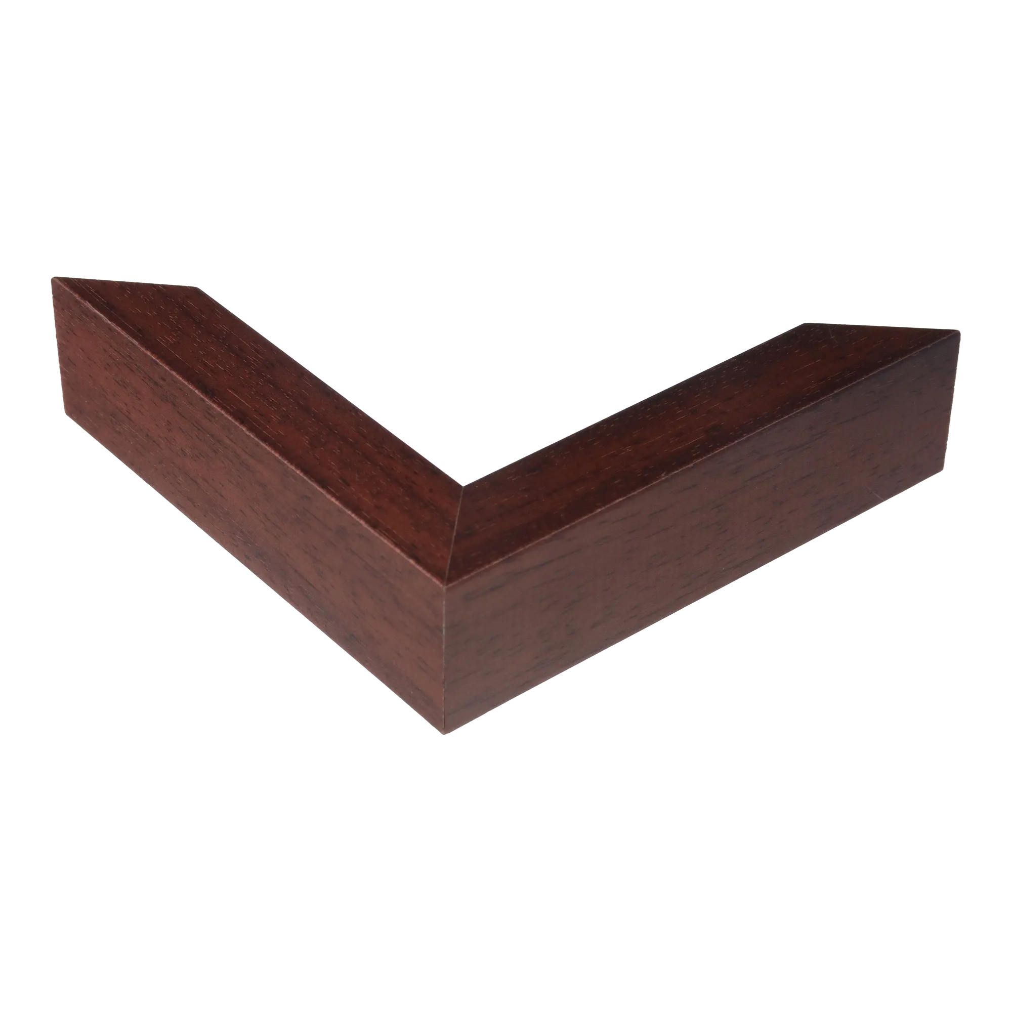 Corner view of Box in brown picture frame