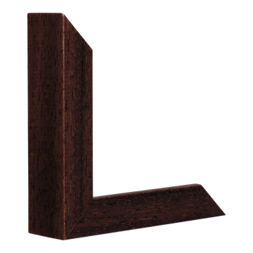 Vertical view of box brown picture frame sample