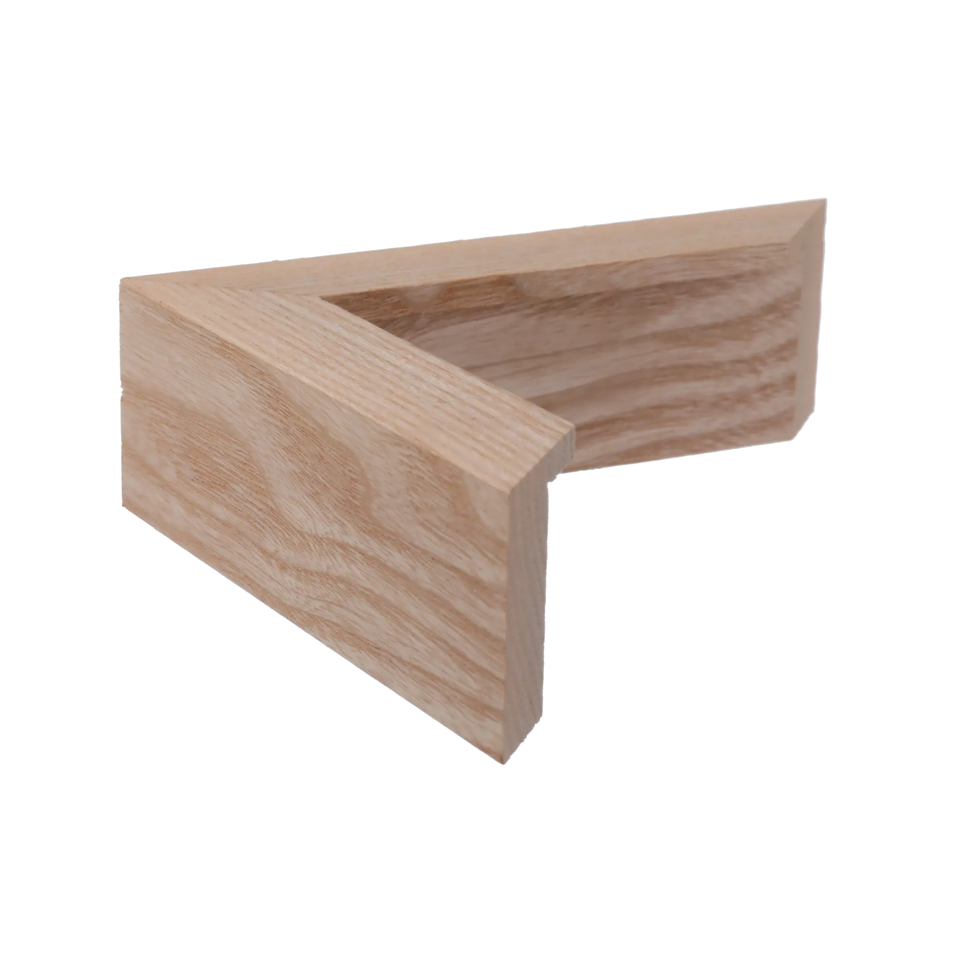 Side view of Box picture frame in natural