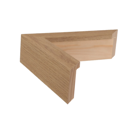 Side view of Box picture frame in oak grain