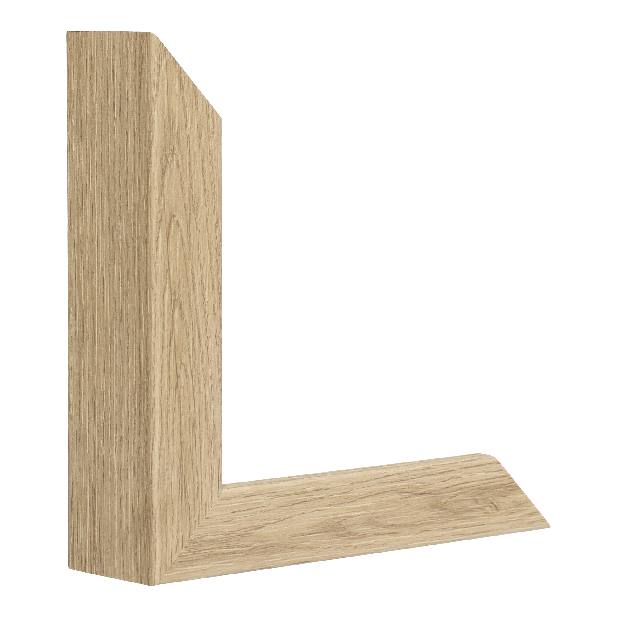 Vertical view of box oak grain picture frame sample