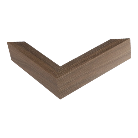 Corner view of Box in walnut grain picture frame