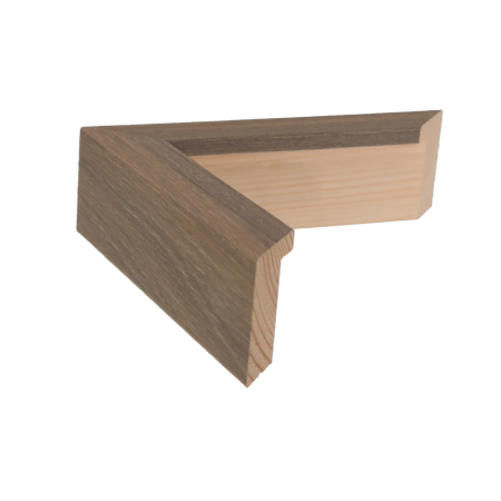 Side view of Box picture frame in walnut grain