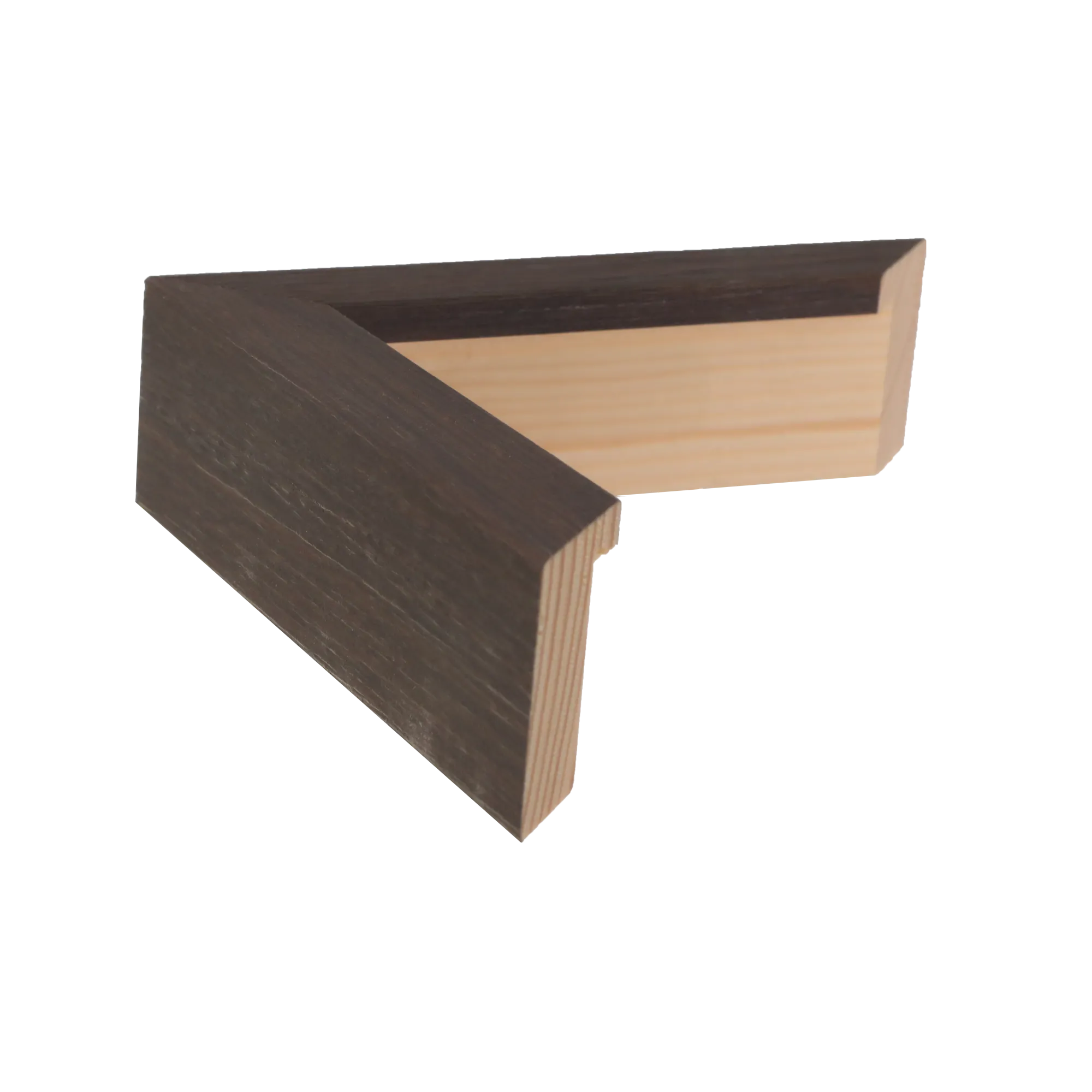 Side view of Box picture frame in wenge grain