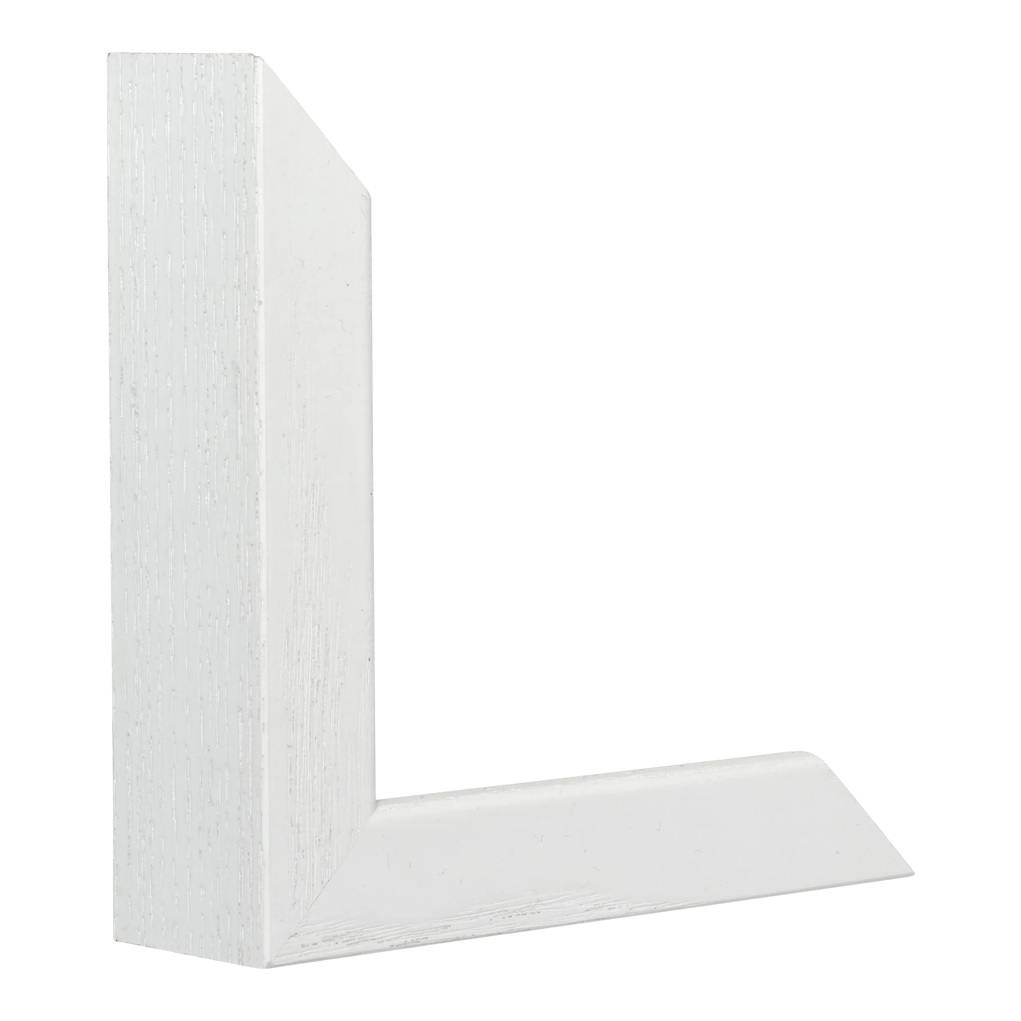 Vertical view of box white grain picture frame