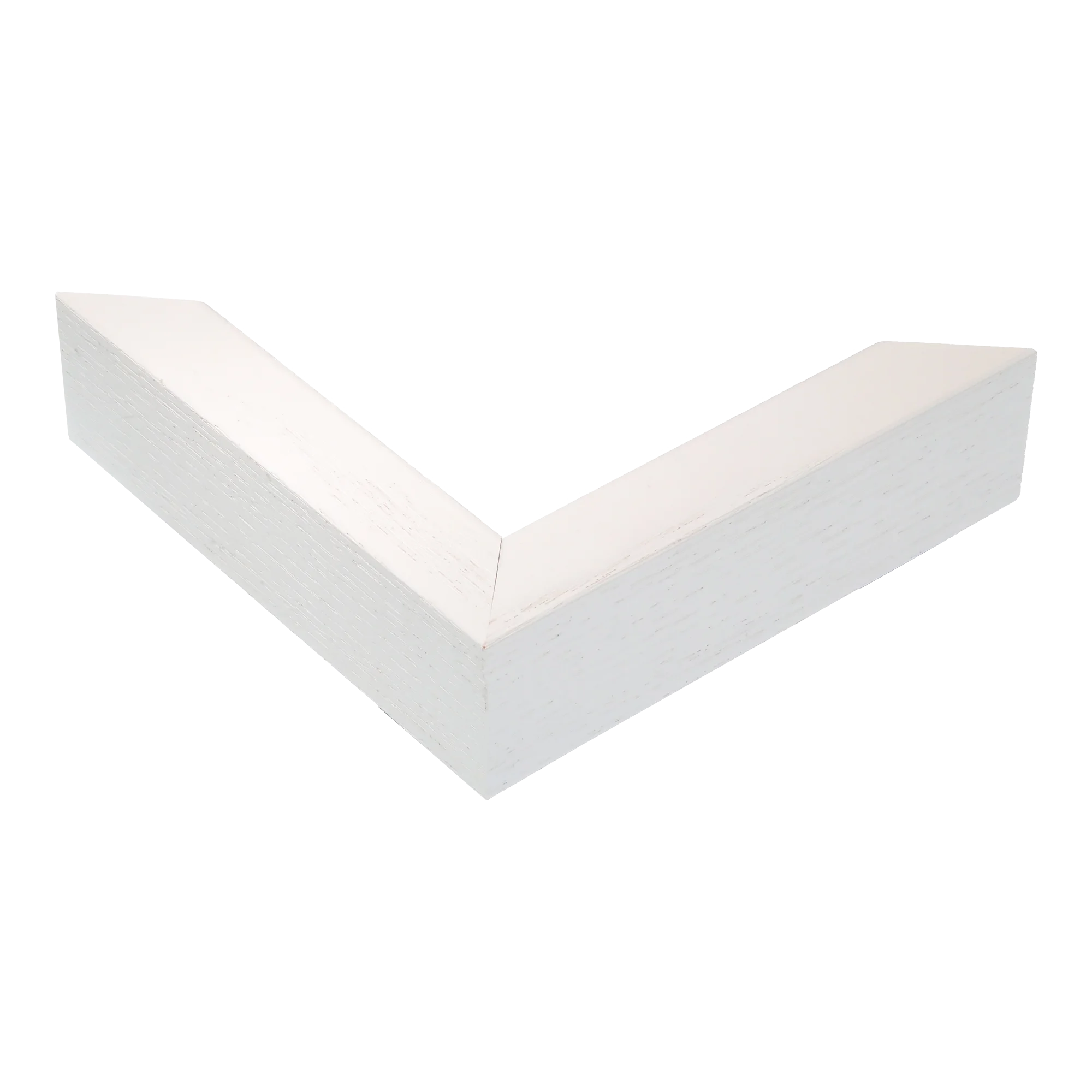 Corner view of Box in white grain picture frame