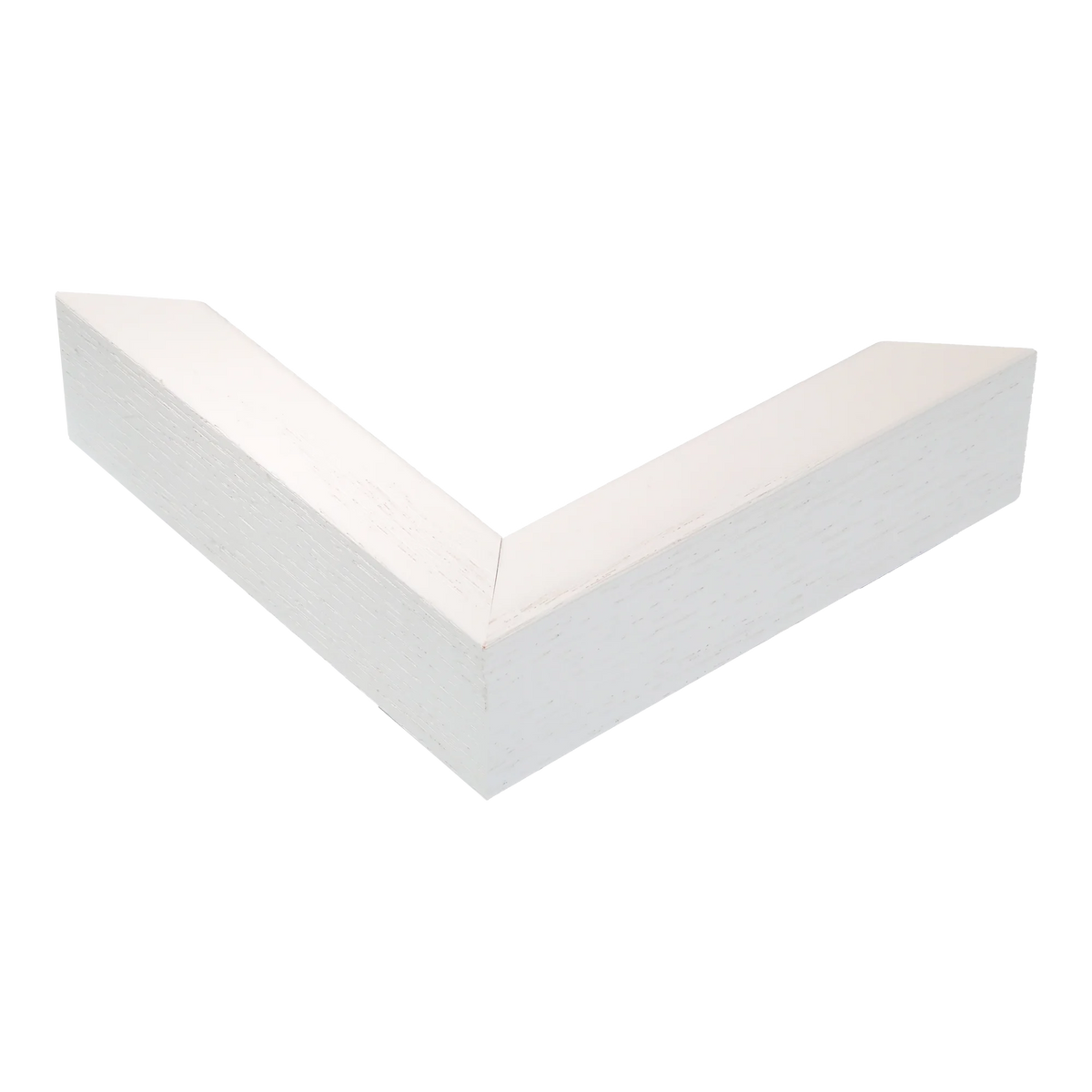 Corner view of Box in white grain picture frame