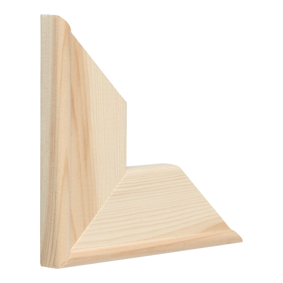 Vertical view of canvas stretcher bar 19mm natural