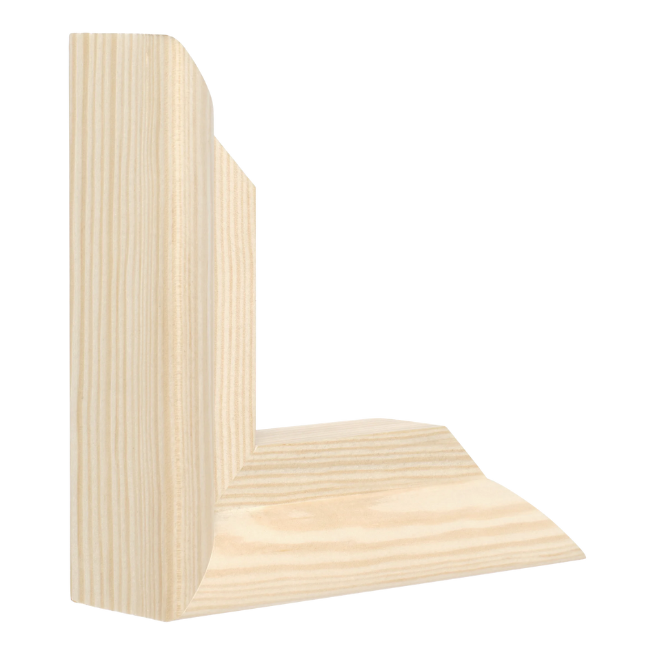 Vertical view of canvas stretcher bar 38mm natural