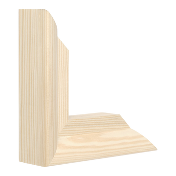 Vertical view of canvas stretcher bar 38mm natural picture frame sample