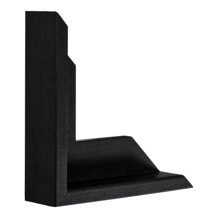 Vertical view of canvas float i black frame