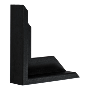 Vertical view of canvas float i black picture frame sample