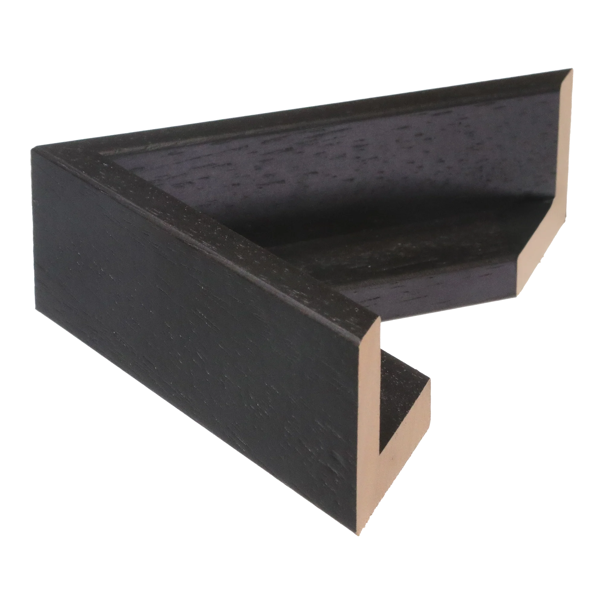 Side view of Canvas Float I frame in black