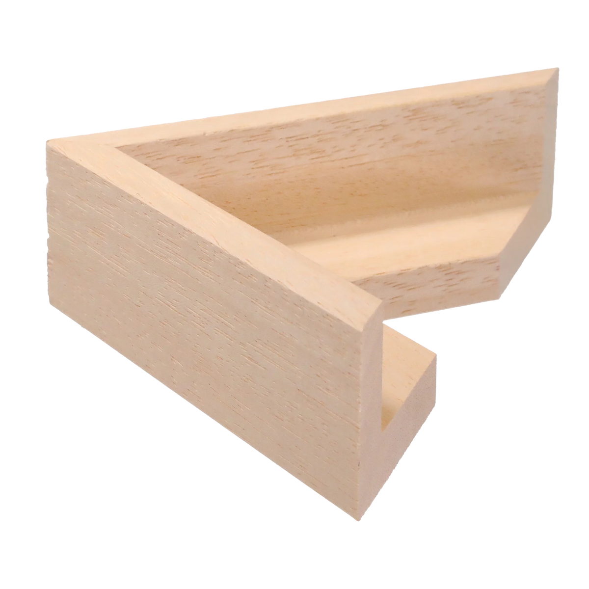 Side view of Canvas Float I frame in natural