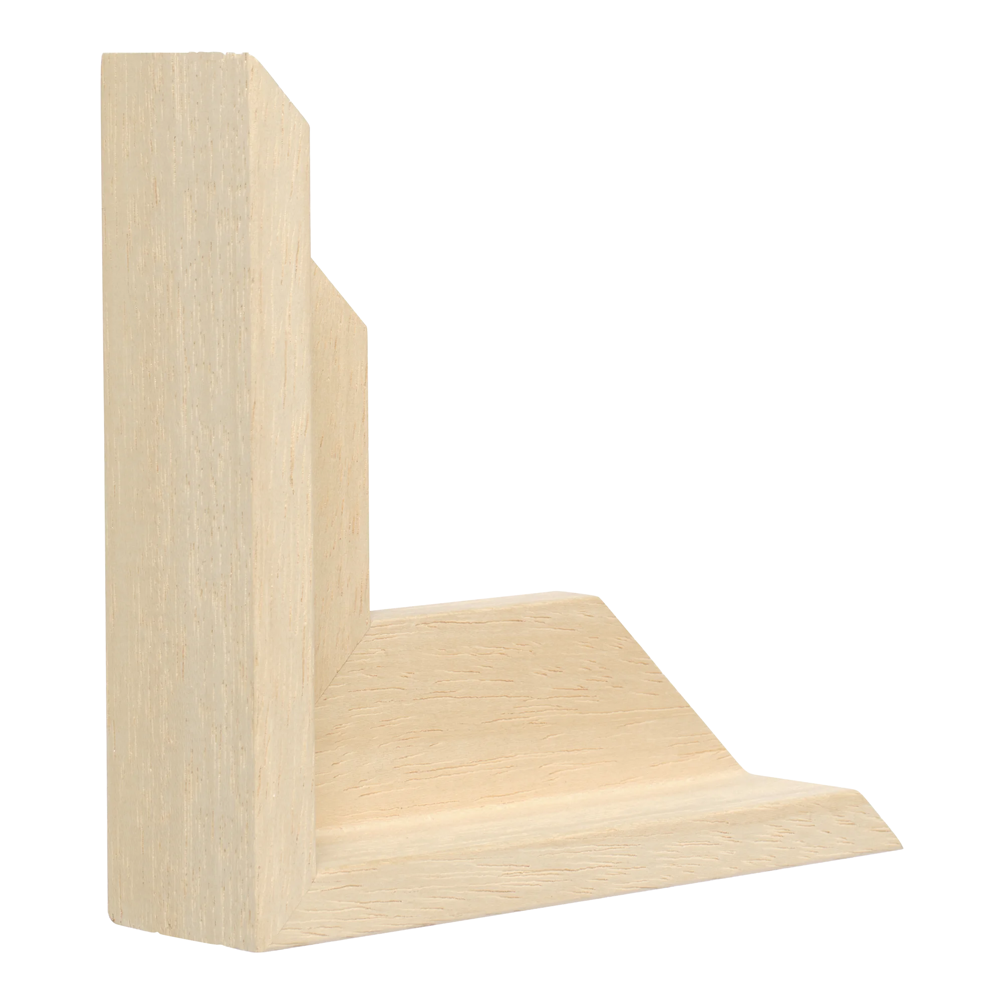 Vertical view of canvas float i natural picture frame sample
