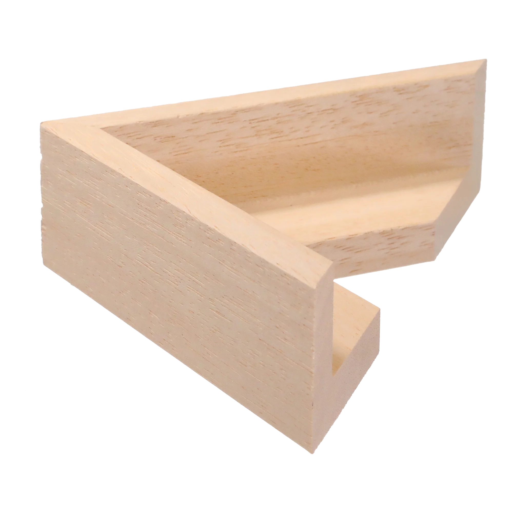 Side view of Canvas Float I frame in natural