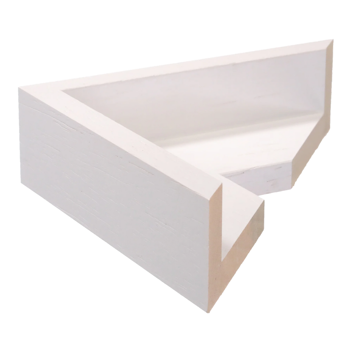 Side view of Canvas Float I frame in white