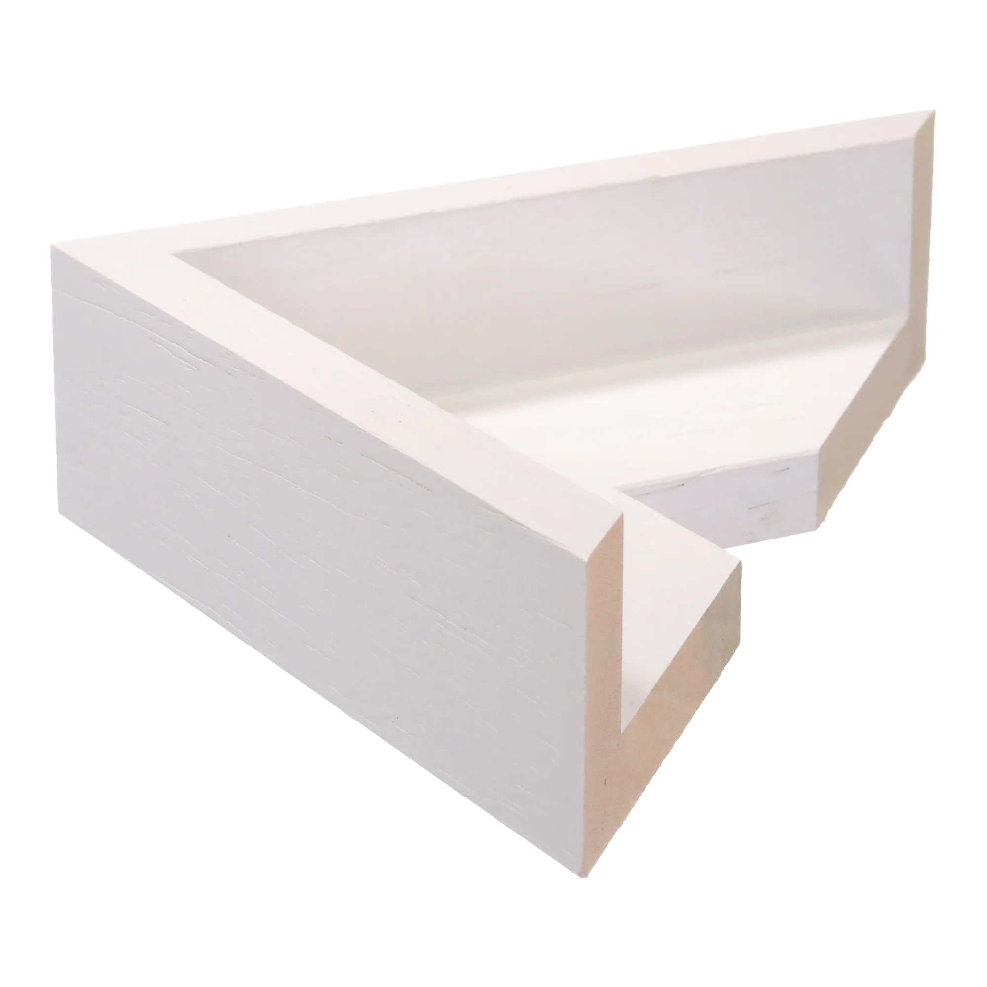 Side view of Canvas Float I frame in white