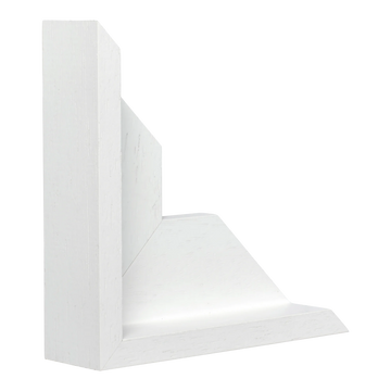 Vertical view of canvas float i white picture frame sample