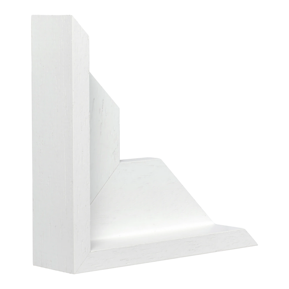 Vertical view of canvas float i white picture frame sample