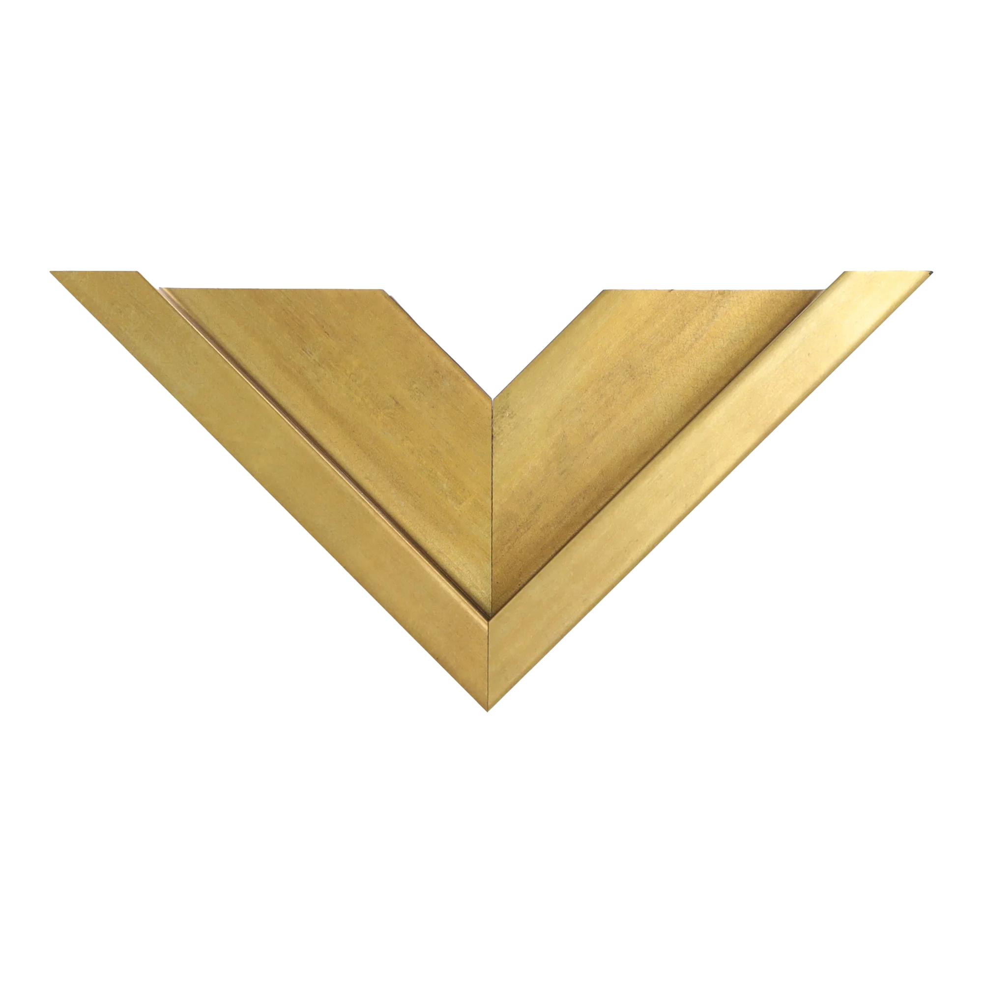 Top view of Canvas Float II frame in antique gold