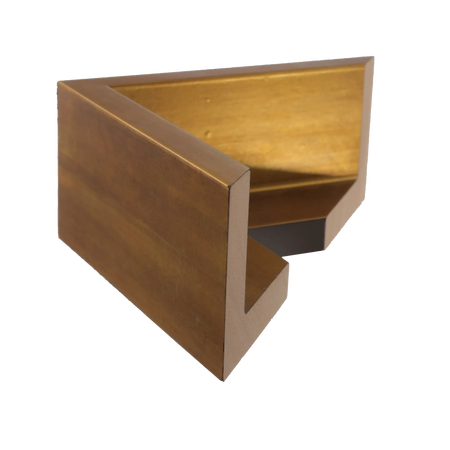 Side view of Canvas Float II frame in antique gold