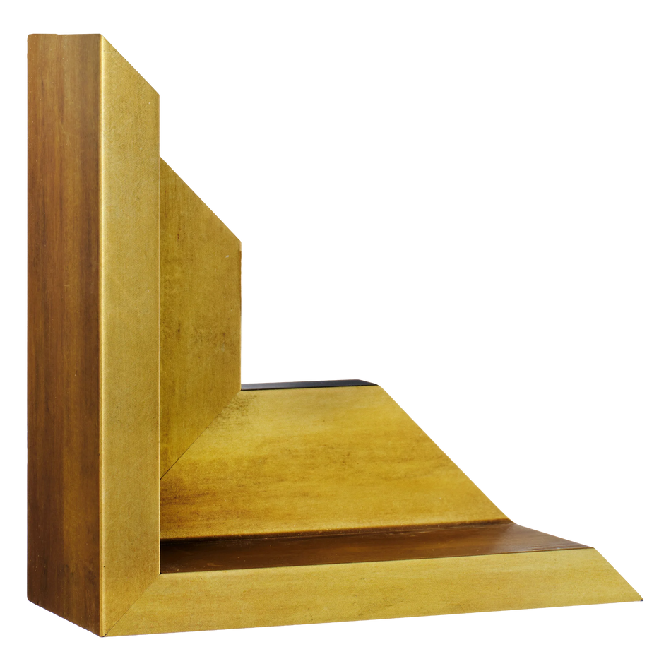 Vertical view of canvas float ii antique gold frame