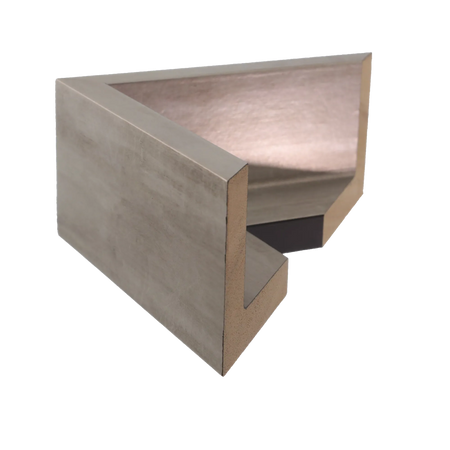 Side view of Canvas Float II frame in antique silver