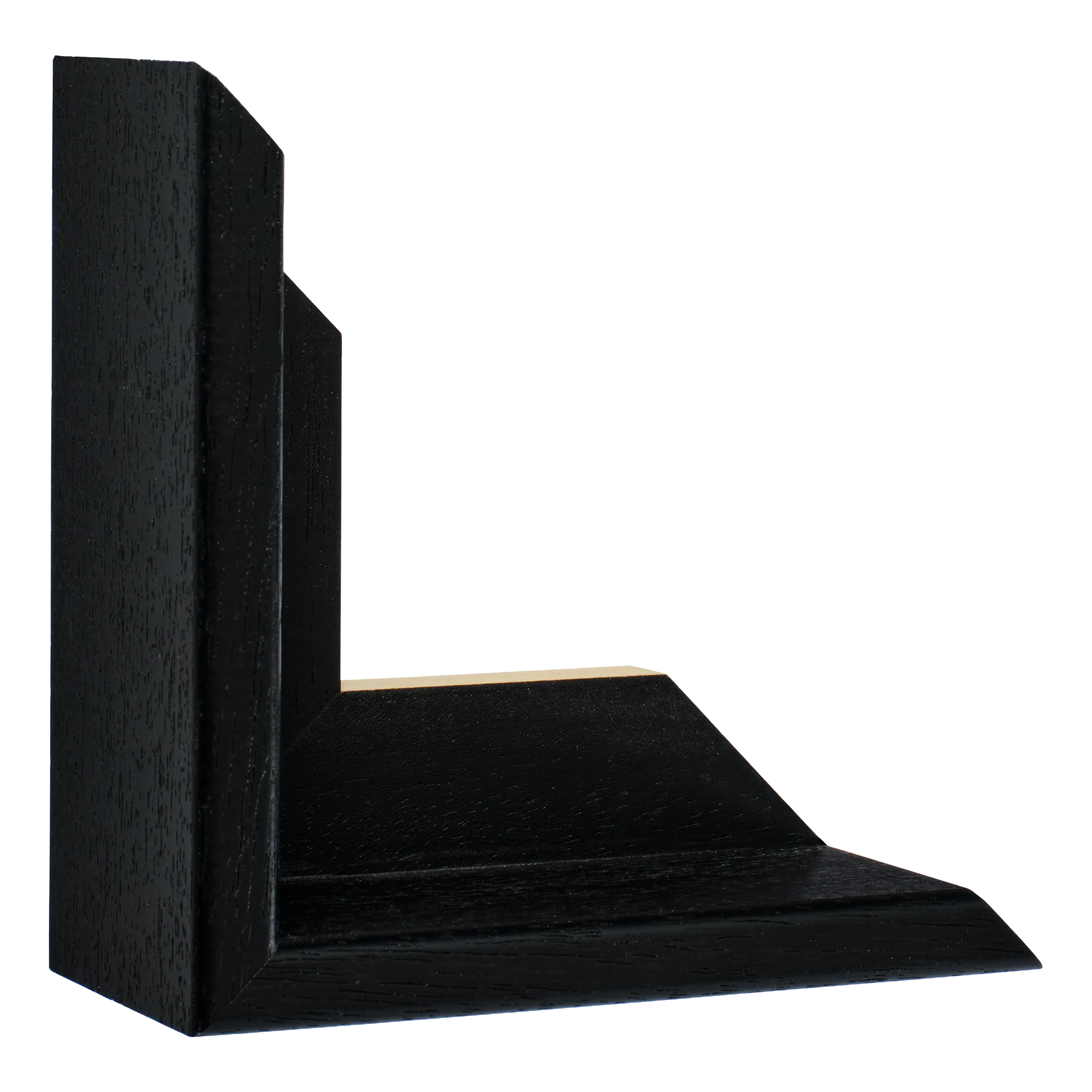 Vertical view of canvas float ii black frame