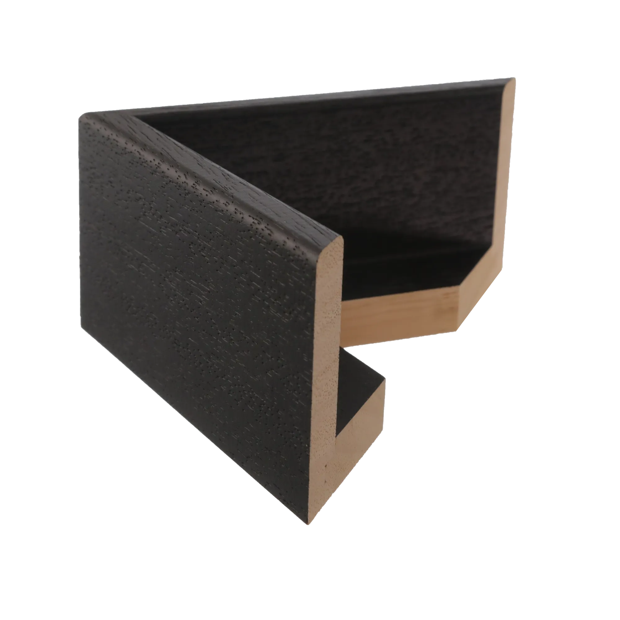 Side view of Canvas Float II frame in black