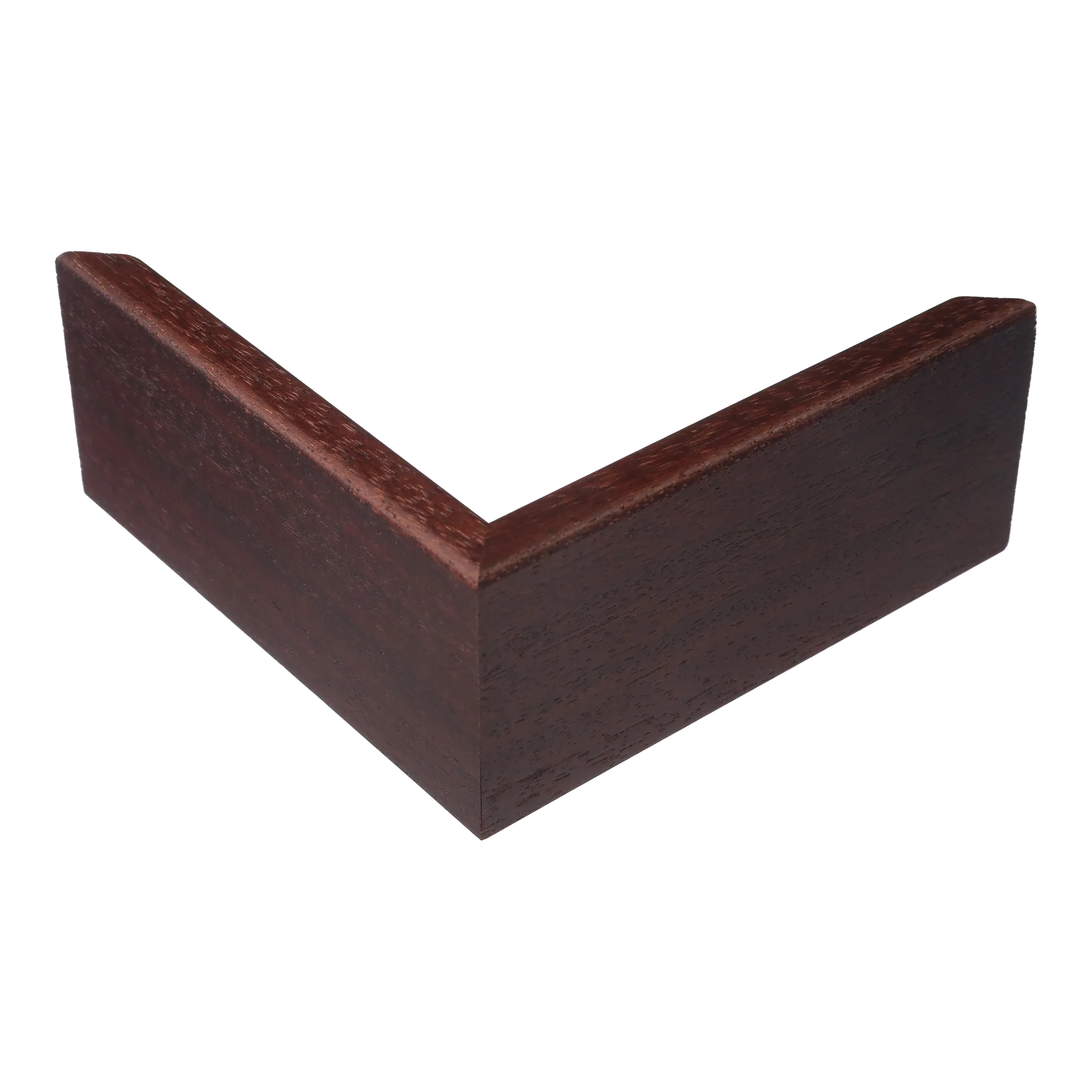 Corner view of Canvas Float II in brown frame