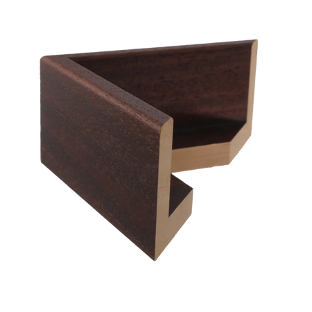 Side view of Canvas Float II frame in brown
