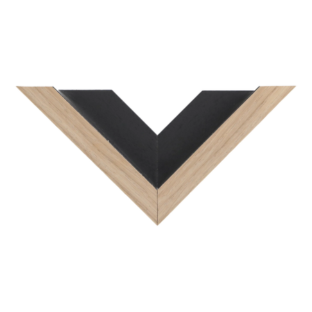 Top view of Canvas Float II frame in oak