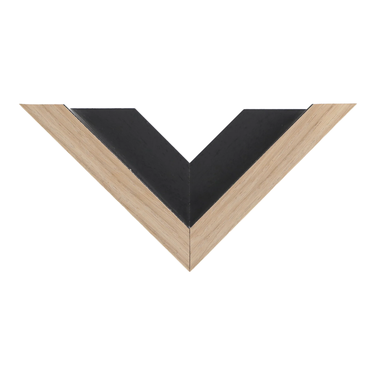 Top view of Canvas Float II frame in oak